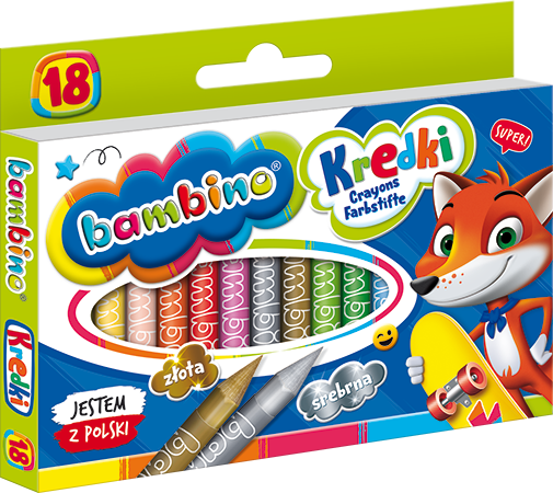 Kredki świecowe Bambino 18 kolorów St Majewski